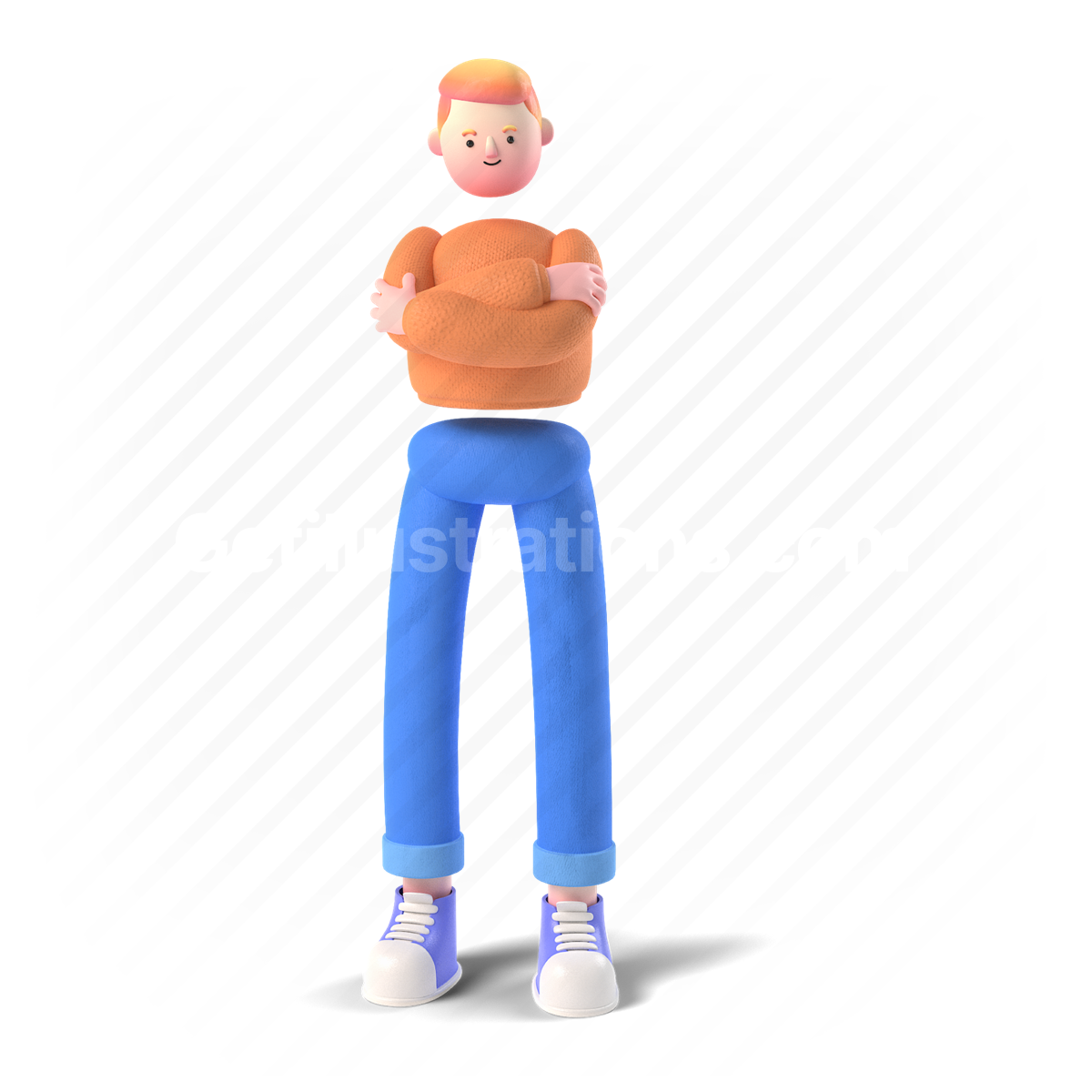 3d, people, person, boy, man, crossed arms, arm, stance, position